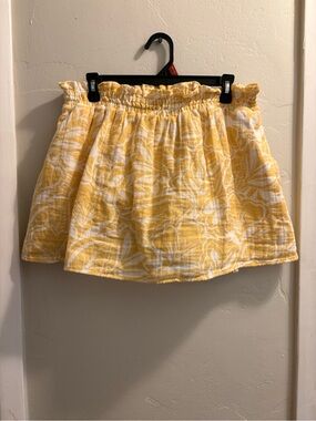 NWOT Yellow Floral Elastic-Waist Women's Skort